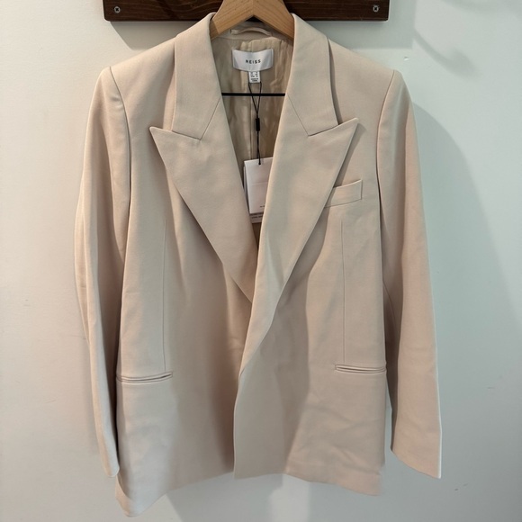 NWT Reiss Maya Open Front Blazer in Beige Size US4 - Picture 6 of 10